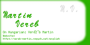 martin vereb business card